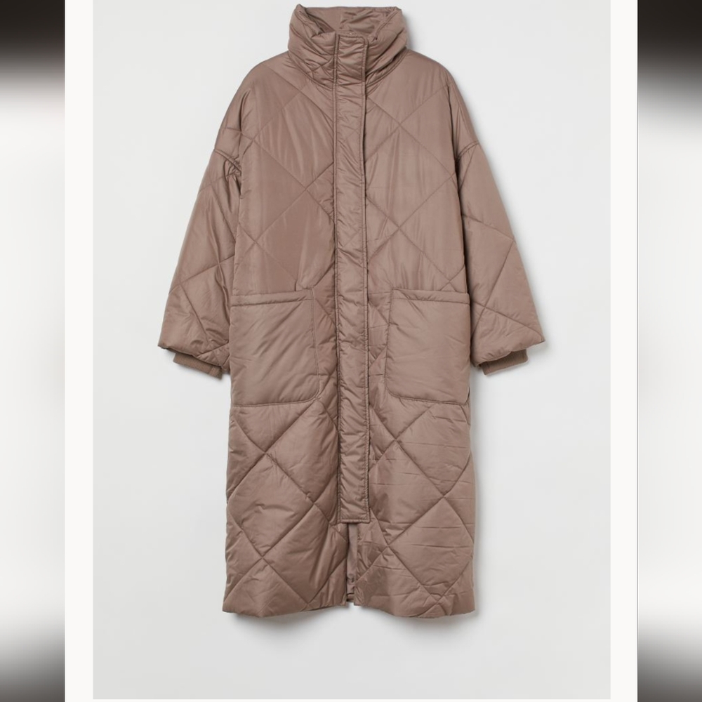 H&M+ Quilted Coat - Beige - XXL